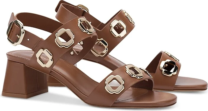 Larroude Women's Milan Hardware Strappy High Heel Sandals