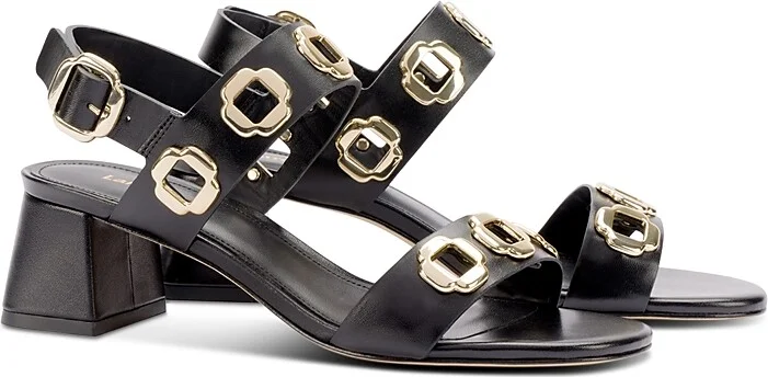 Larroude Women's Milan Hardware Strappy High Heel Sandals