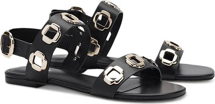 Larroude Women's Milan Hardware Strappy Sandals