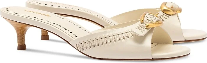 Larroude Women's Verona Kitten Heel Mule Sandals