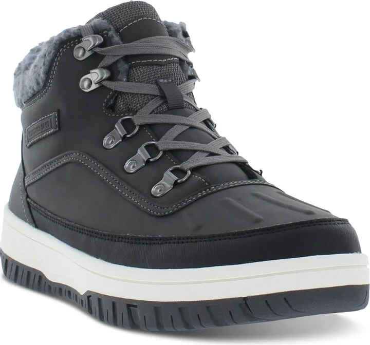Larry Mens Faux Leather Cozy Winter & Snow Boots
