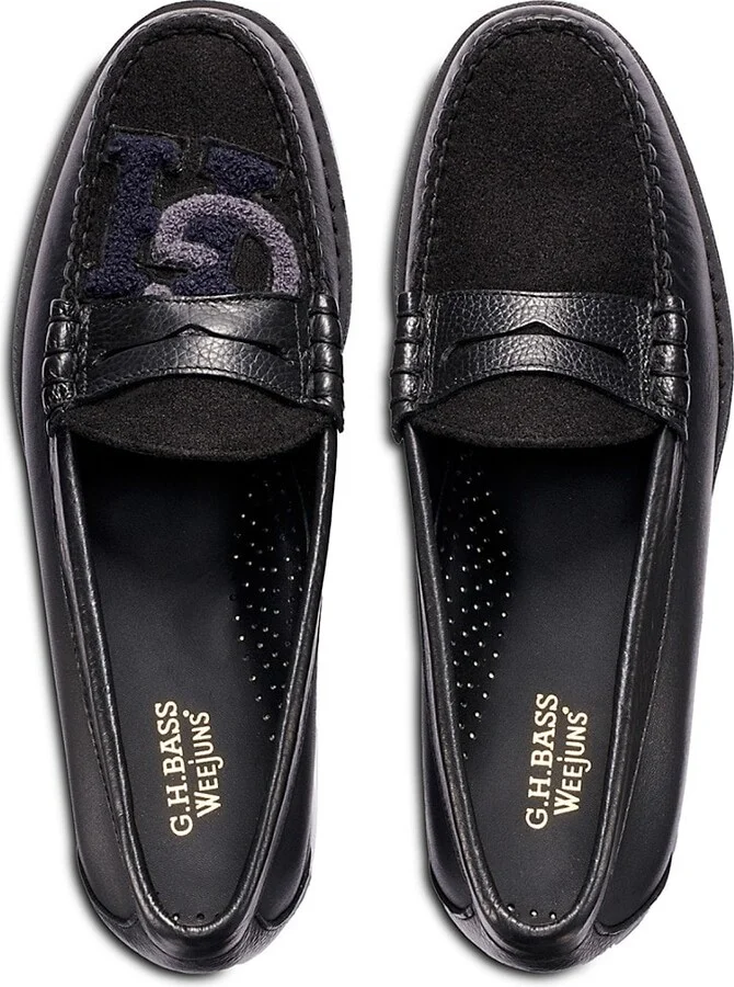 Larson Letterman Leather & Suede Penny Loafers - Image 7
