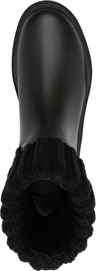 Larue ribbed-knit leather boots - Image 4
