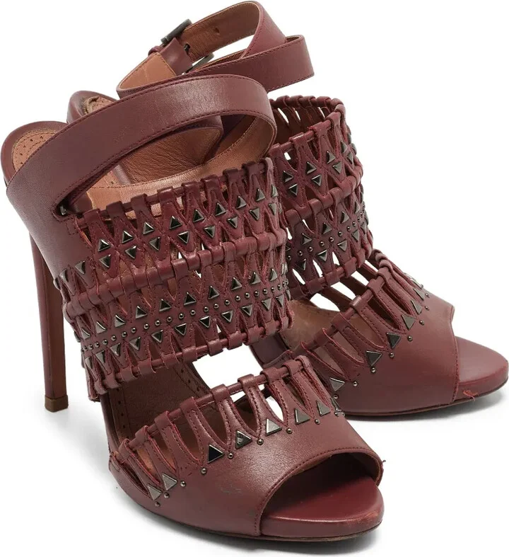 Laser-Cut Ankle Strap Sandals - Image 2