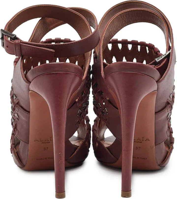 Laser-Cut Ankle Strap Sandals - Image 3