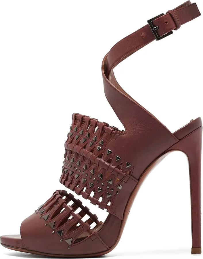 Laser-Cut Ankle Strap Sandals