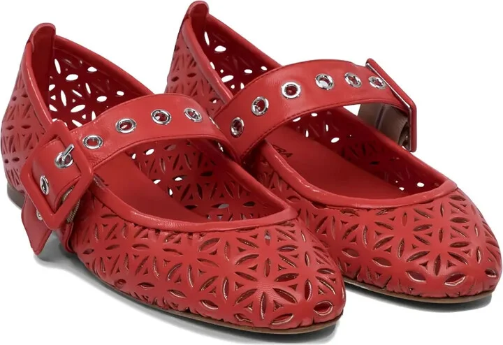 Laser-Cut Buckle Ballet Flats - Image 2