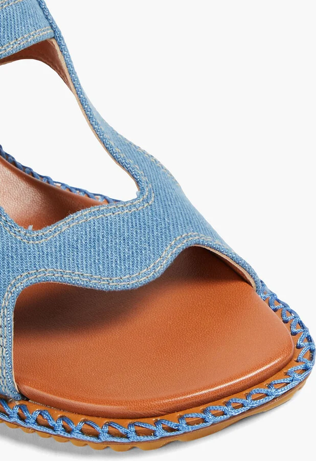 Laser-cut denim mules - Image 4