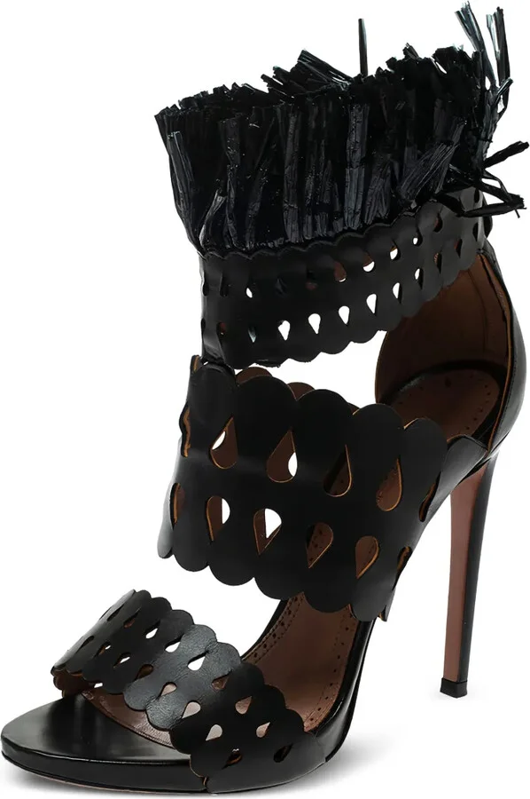 Laser-Cut Fringe Sandals - Image 2