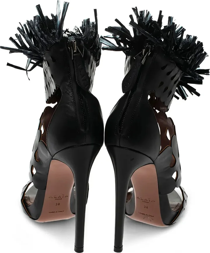 Laser-Cut Fringe Sandals - Image 3