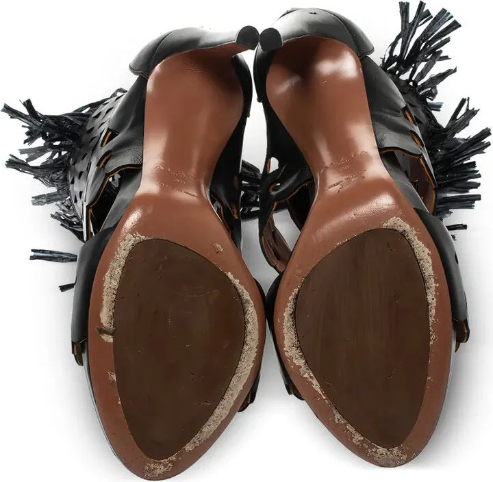 Laser-Cut Fringe Sandals - Image 4