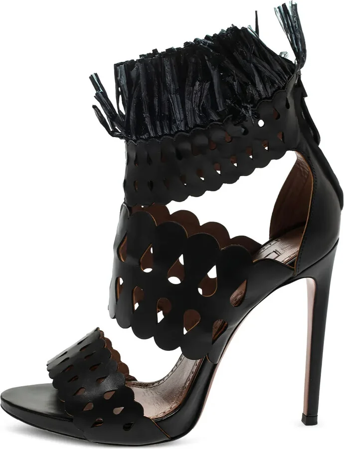 Laser-Cut Fringe Sandals