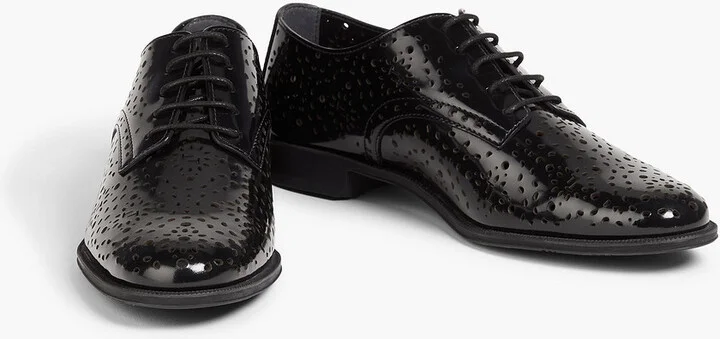 Laser-cut glossed-leather brogues - Image 2