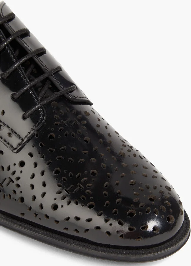 Laser-cut glossed-leather brogues - Image 4