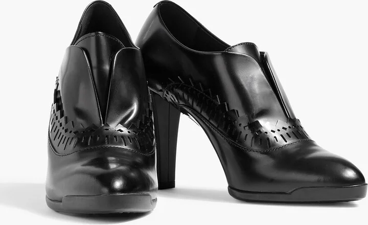 Laser-cut leather ankle boots - Image 2