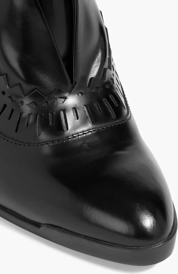 Laser-cut leather ankle boots - Image 4