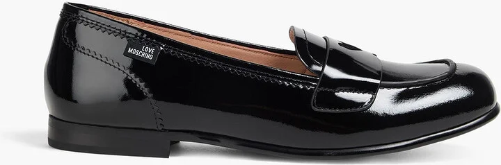 Laser-cut patent-leather loafers