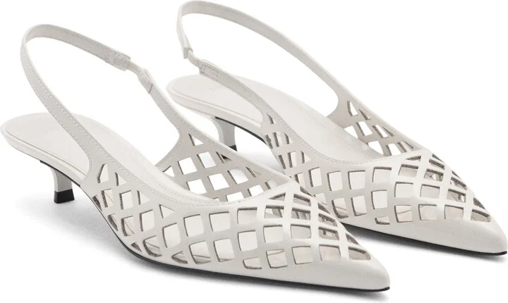 Laser Cut Pointed Toe Slingback Pump - Image 5