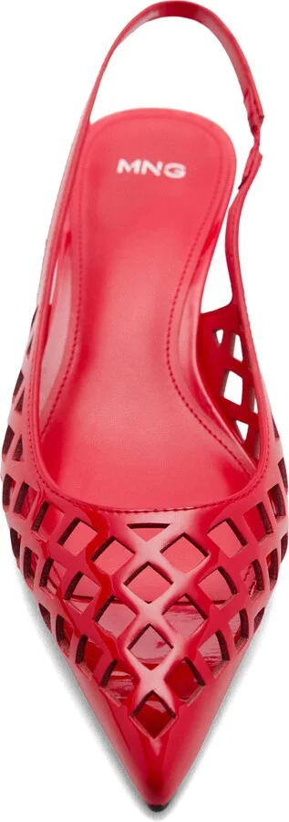 Laser Cut Pointed Toe Slingback Pump - Image 8