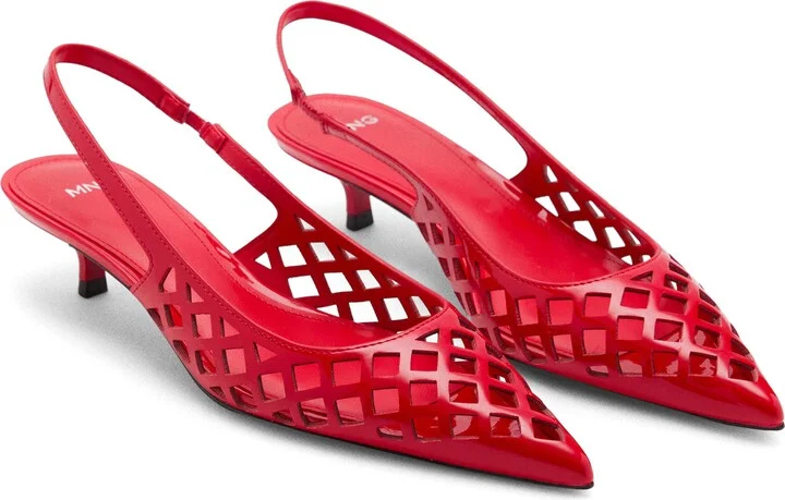 Laser Cut Pointed Toe Slingback Pump - Image 10