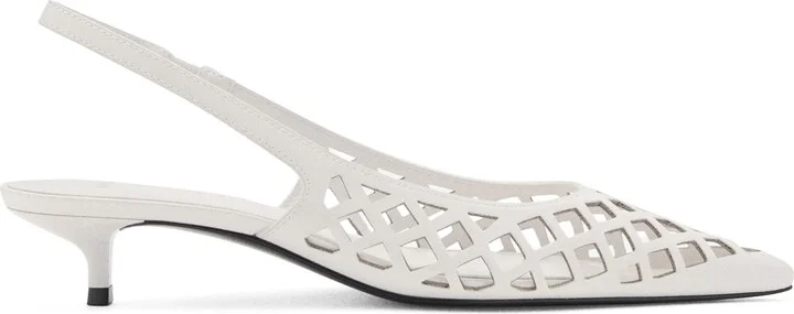 Laser Cut Pointed Toe Slingback Pump