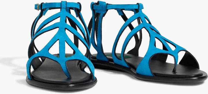 Laser-cut suede sandals - Image 5
