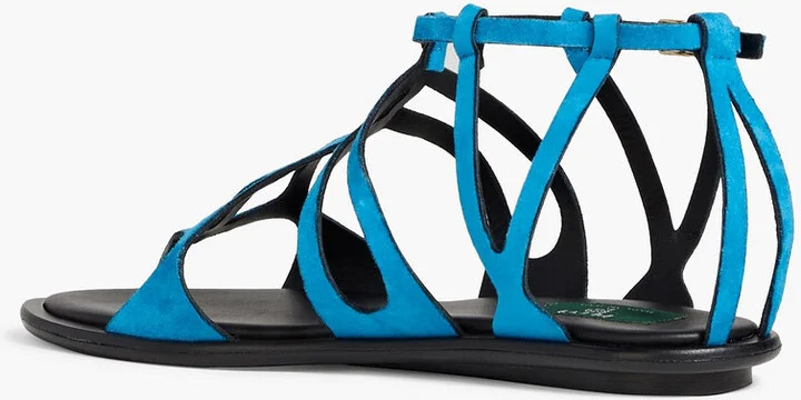 Laser-cut suede sandals - Image 6