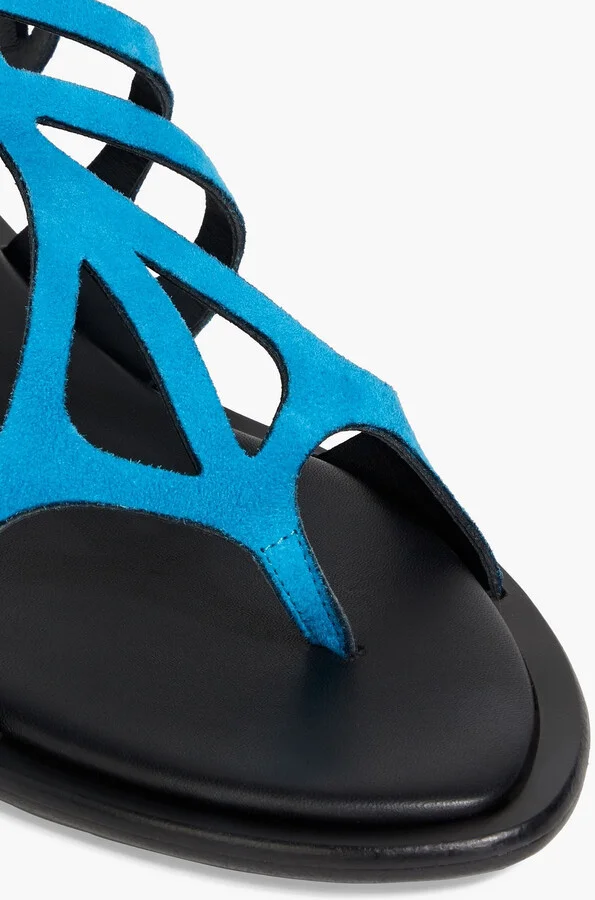 Laser-cut suede sandals - Image 7