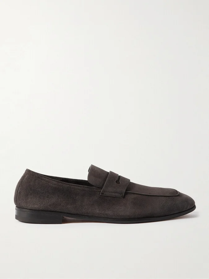 L'Asola Suede Penny Loafers