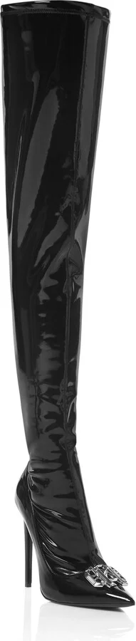 Latex High Plein Heels Overknees Boots Gothic Plein