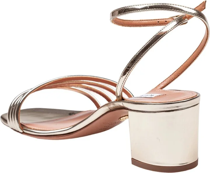Latour Sandal 50 In Laminated Leather Color Light Gold - Image 4