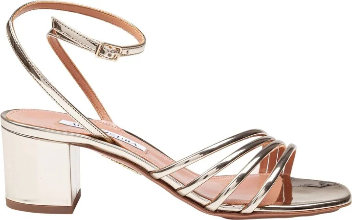 Latour Sandal 50 In Laminated Leather Color Light Gold