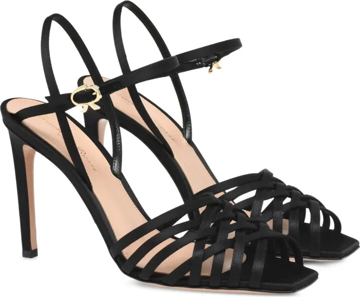 Lattice-Strap Heeled Sandals - Image 2
