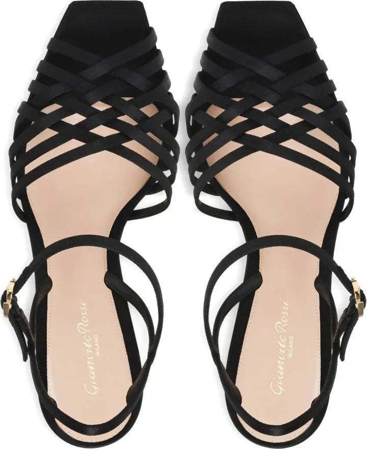 Lattice-Strap Heeled Sandals - Image 4