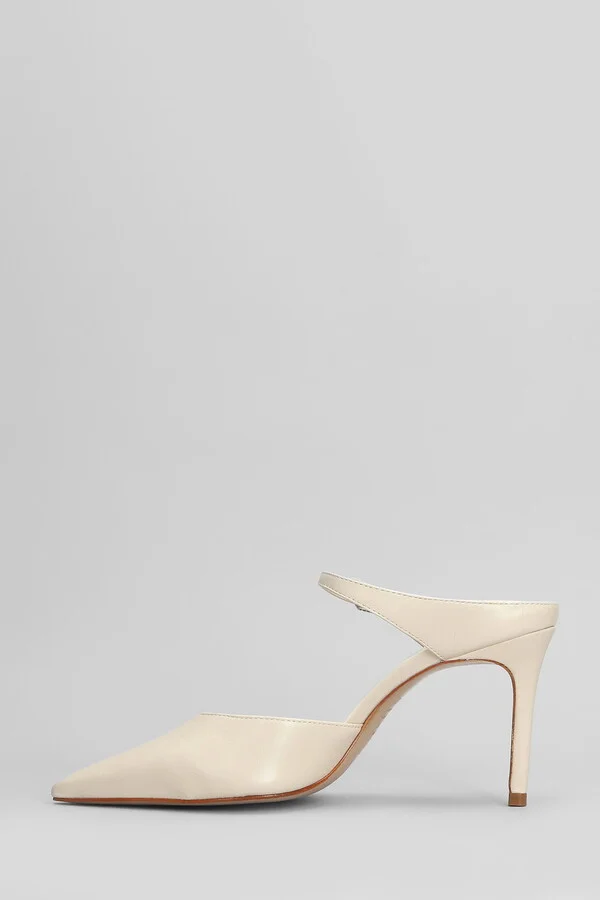 Laura Mule Slipper-mule In Beige Leather - Image 3