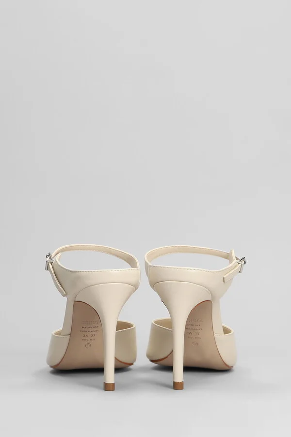 Laura Mule Slipper-mule In Beige Leather - Image 4