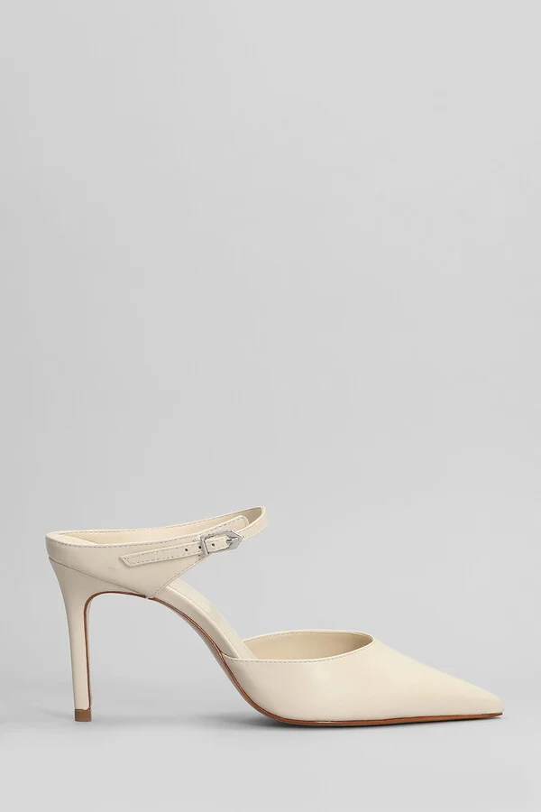 Laura Mule Slipper-mule In Beige Leather