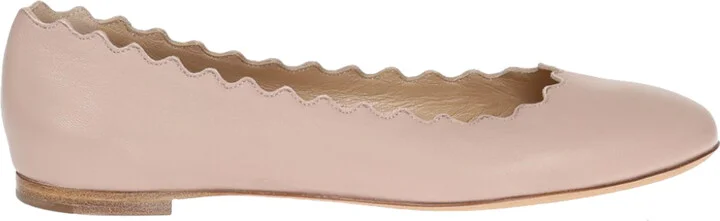 'Lauren' Leather Ballet Flats, , - Beige