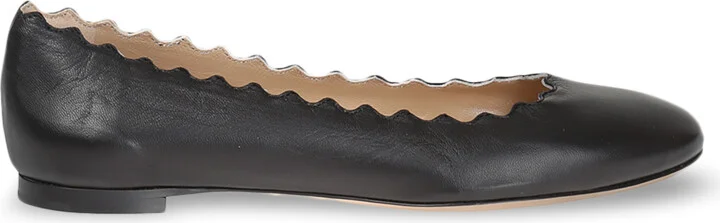 'Lauren' Leather Ballet Flats, , - Black