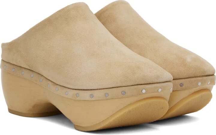Lauren Manoogian Beige Suede Contour Clog - Image 4