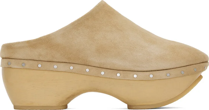 Lauren Manoogian Beige Suede Contour Clog
