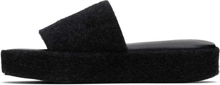 Lauren Manoogian Black Brushed Platform Sandals - Image 3