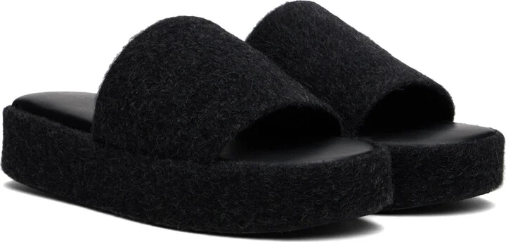 Lauren Manoogian Black Brushed Platform Sandals - Image 4