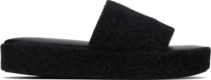 Lauren Manoogian Black Brushed Platform Sandals