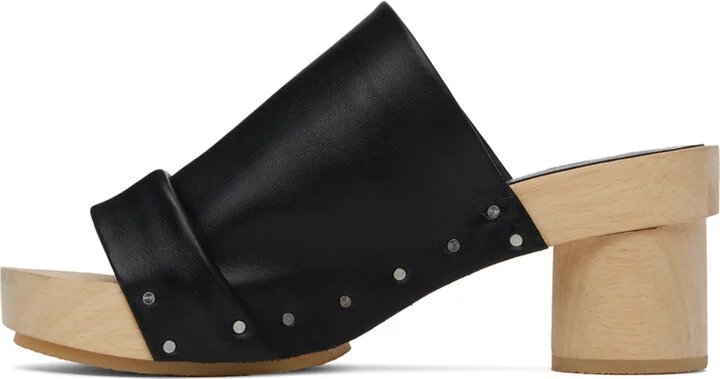 Lauren Manoogian Black Pleat Mules - Image 3