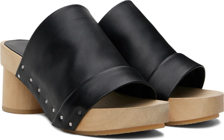 Lauren Manoogian Black Pleat Mules - Image 4