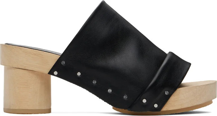 Lauren Manoogian Black Pleat Mules