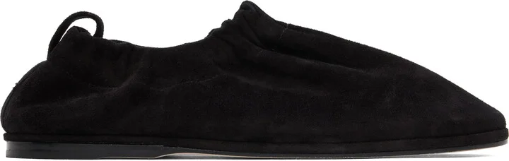 Lauren Manoogian Black Suede Banded Ballerina Flats