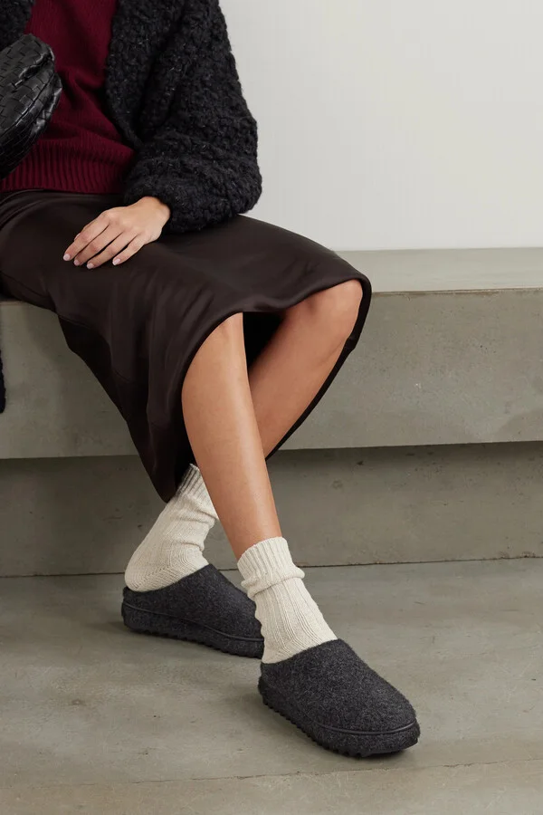 LAUREN MANOOGIAN - + Net Sustain Moto Brushed Alpaca And Merino Wool-blend Mules - Black - Image 2