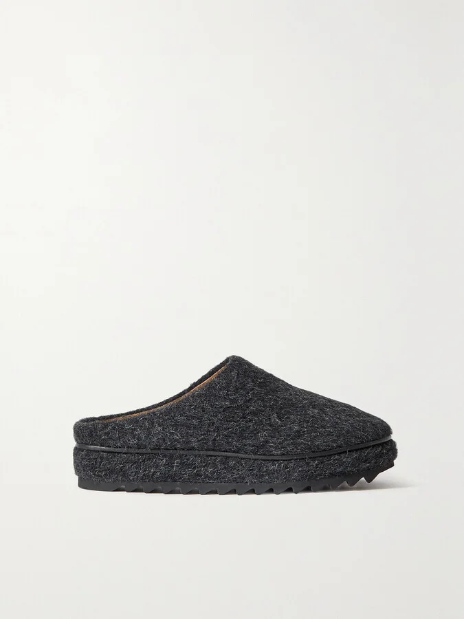 LAUREN MANOOGIAN - + Net Sustain Moto Brushed Alpaca And Merino Wool-blend Mules - Black